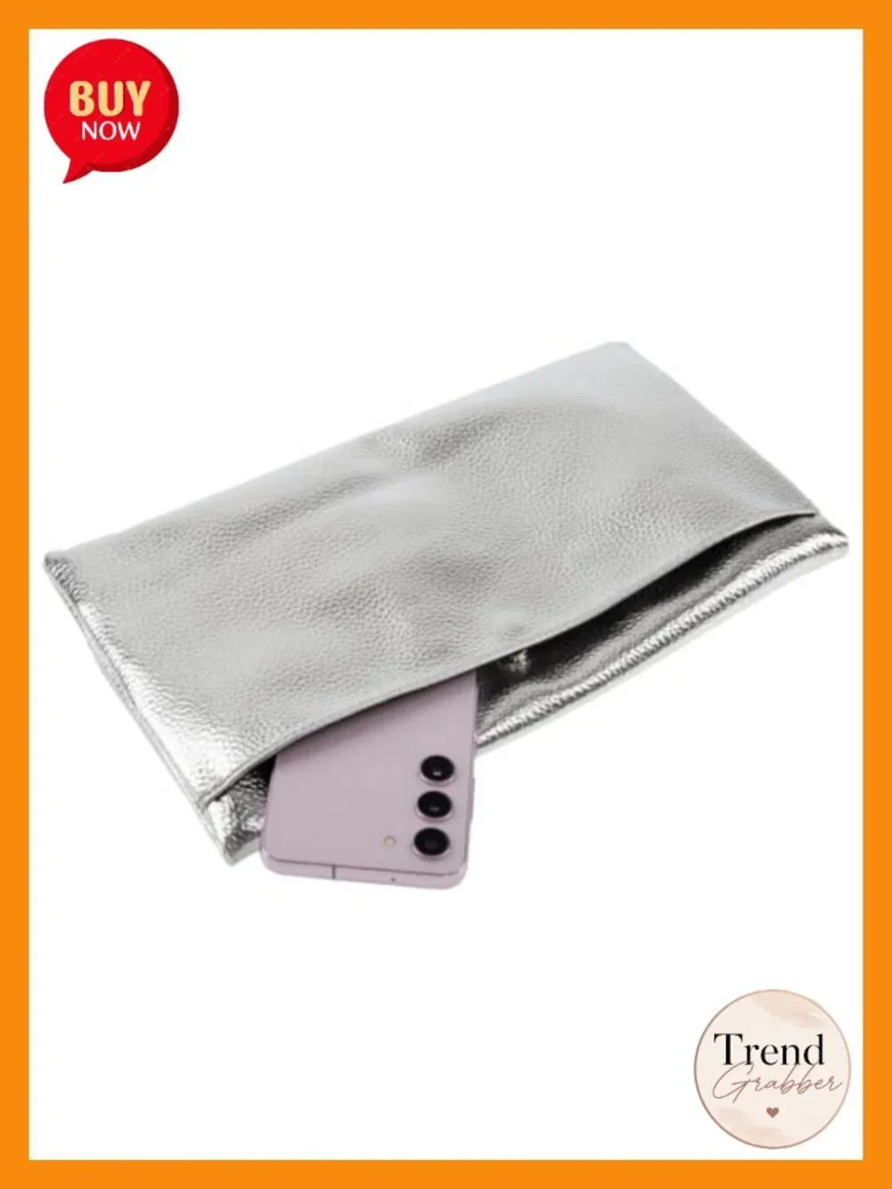 Faux Leather Zipper Foldover Clutch Purse with Tassel